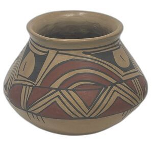 Signed Noli Silveira Brown Red Mexico Pottery Mata Ortiz Beautiful Vintage Vase